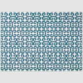 IKAT Tribal Patroon Blauwgroen Blauw Grieks Zeer b Tissuepapier (Voorkant)