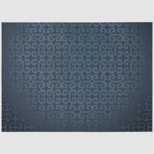 IKAT Tribal Pattern Navy Black Grey Decoupage Art Tissuepapier (Voorkant)