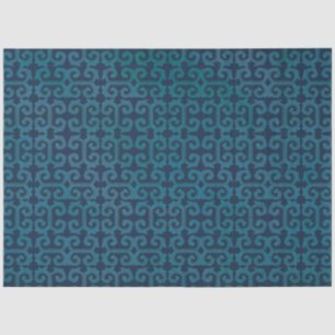 IKAT Tribal Pattern Navy Blauwgroen etnische ontko Tissuepapier