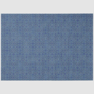 IKAT Tribal Pattern Navy Blue Greek Key Decoupage Tissuepapier