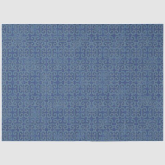 IKAT Tribal Pattern Navy Blue Greek Key Decoupage Tissuepapier (Voorkant)