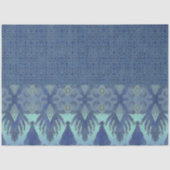 IKAT Tribal Pattern Navy Turquoise Blue Decoupage Tissuepapier (Voorkant)