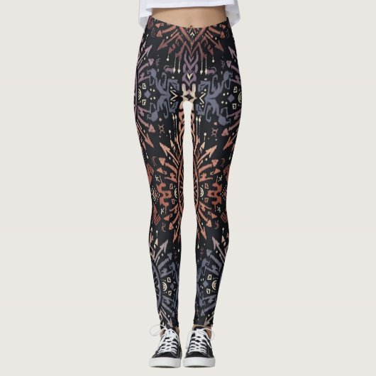 Ikat Tribale Krijger Leggings (Voorkant)
