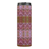 Ikat uit brons en groen leder thermosbeker (Achterkant)