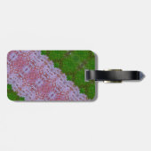 Ikat uit brons en groene bladeren bagagelabel (Achterkant horizontaal)