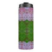 Ikat uit brons en groene bladeren thermosbeker (Voorkant)