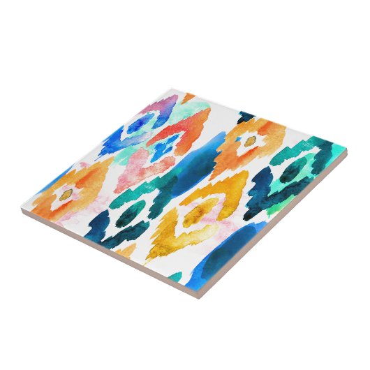 Ikat Waterverf Patroon Tegeltje (Zijkant)