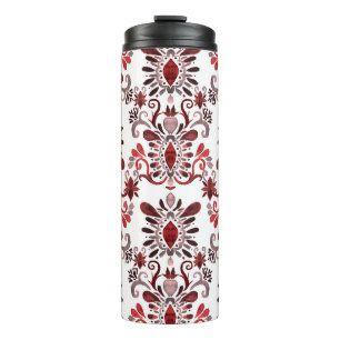 Ikat Waterverf: Tribal etnische naadloos. Thermosbeker