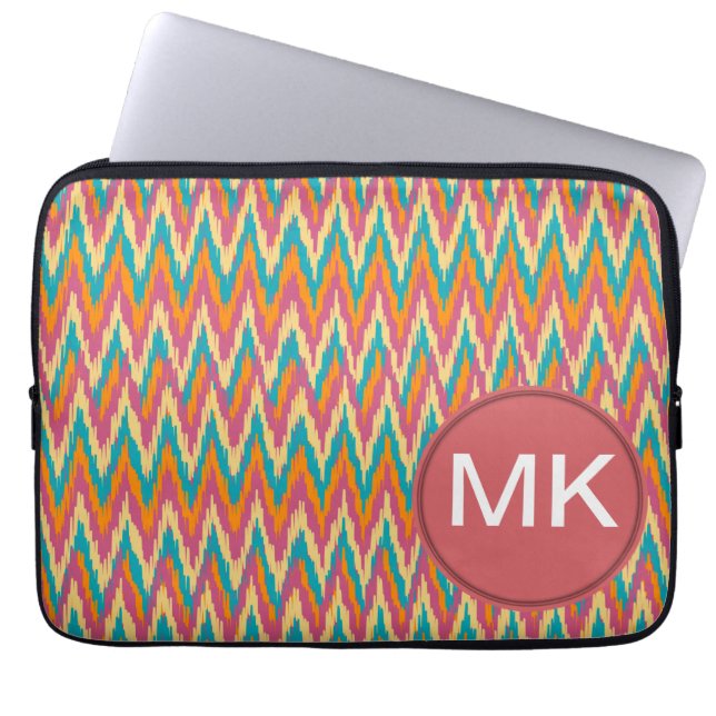 iKat Zigzag Design Spice Colors Laptop Sleeve (Voorkant)