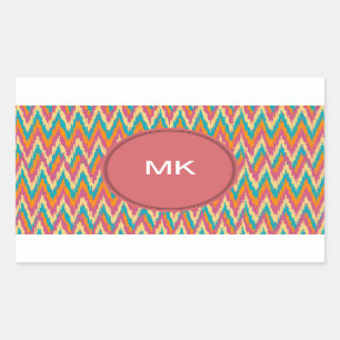 iKat Zigzag Design Spice Colors Rechthoekige Sticker
