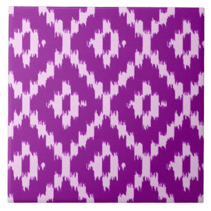 Ikatpatroon - Amethyst paars en orchidee Tegeltje
