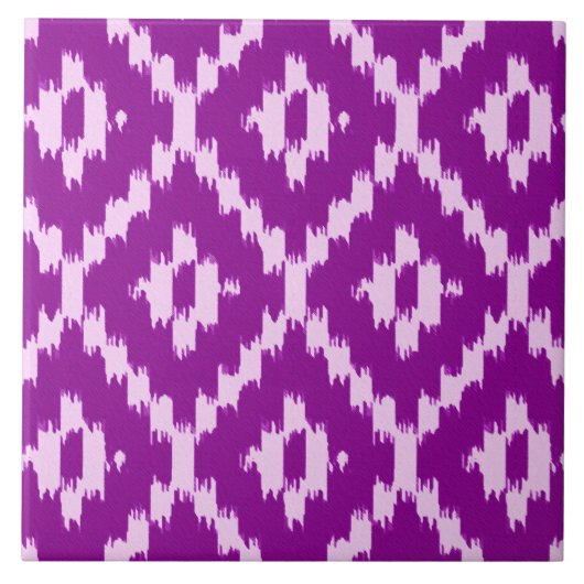 Ikatpatroon - Amethyst paars en orchidee Tegeltje (Voorkant)
