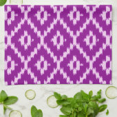 Ikatpatroon - Amethyst paars en orchidee Theedoek (Gevouwen)