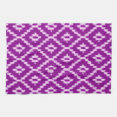 Ikatpatroon - Amethyst paars en orchidee Theedoek (Horizontaal)