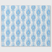 Ikatpatroon in blauw en wit cadeaupapier (Vlak)