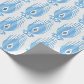 Ikatpatroon in blauw en wit cadeaupapier (Hoek)