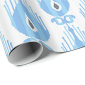Ikatpatroon in blauw en wit cadeaupapier (Rol Hoek)