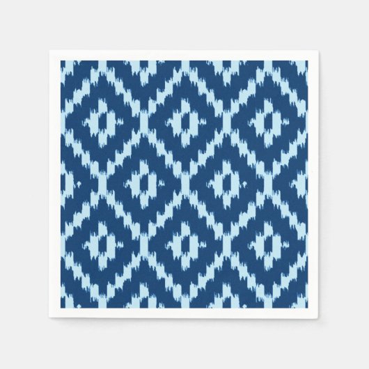 Ikatpatroon - Indigoblauw en bleek ijsblauw Servet (Voorkant)