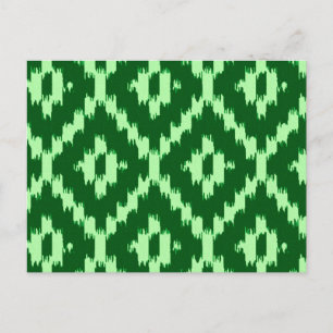 Ikatpatroon - Pijngroen en bleek groen Briefkaart