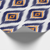 Ikatpatroon textielstof etnisch stammotief ma cadeaupapier (Hoek)