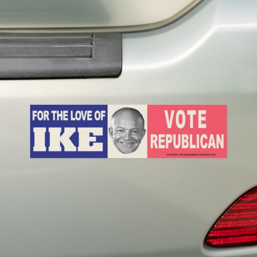 IKE Stemming  Republikeinse Bumpersticker 1956 (Op auto)