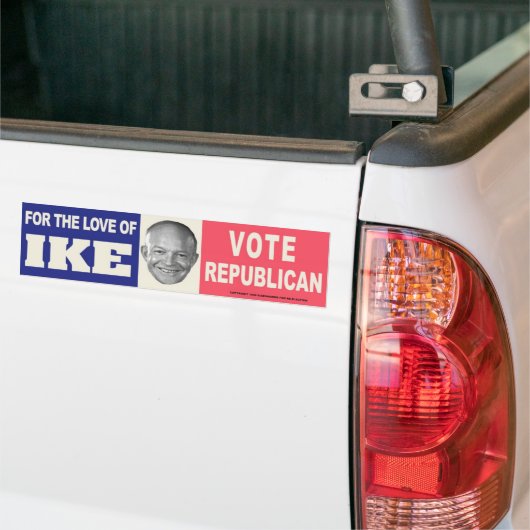 IKE Stemming  Republikeinse Bumpersticker 1956 (Op Truck)