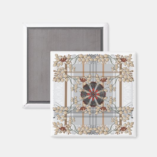 Ikea gooit geruite bruine magneet (Voorkant / Achterkant)