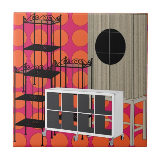 IKEA Meubels Planken Sinaasappel Tegel Tegeltje (Voorkant)