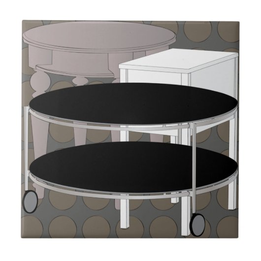 IKEA Meubeltafels Bruine Tegel Tegeltje (Voorkant)