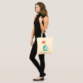 Ikebana aquarel blauwe vaas tote bag (Voorkant (model))