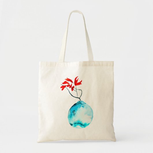 Ikebana aquarel blauwe vaas tote bag (Voorkant)