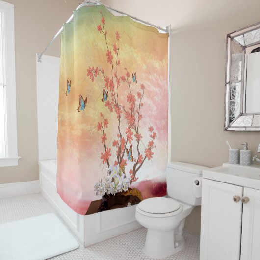 Ikebana-beeldscherm Douchegordijn (In situ)