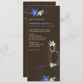 Ikebana Blue Frangipani tropical Wedding Invite Kaart (Voorkant / Achterkant)
