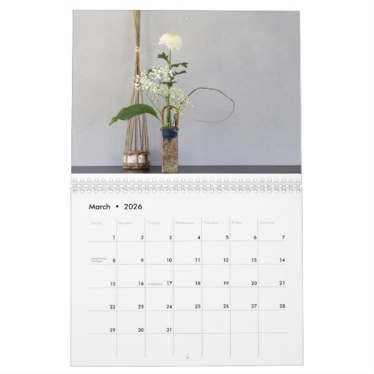 Ikebana Calendar Kalender (Mar 2026)