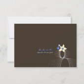 Ikebana Frangipani Blue Tropical Flower Wedding RSVP Kaartje (Achterkant)
