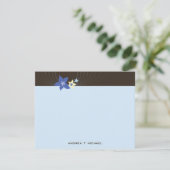 Ikebana Frangipani Blue Tropical Flowers Wedding Bedankkaart (Staand voorkant)