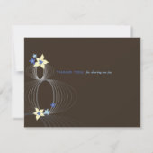 Ikebana Frangipani Blue Tropical Flowers Wedding Bedankkaart (Achterkant)