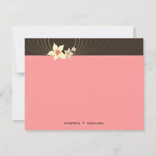 Ikebana Frangipani Pink Tropical Flower Wedding Bedankkaart