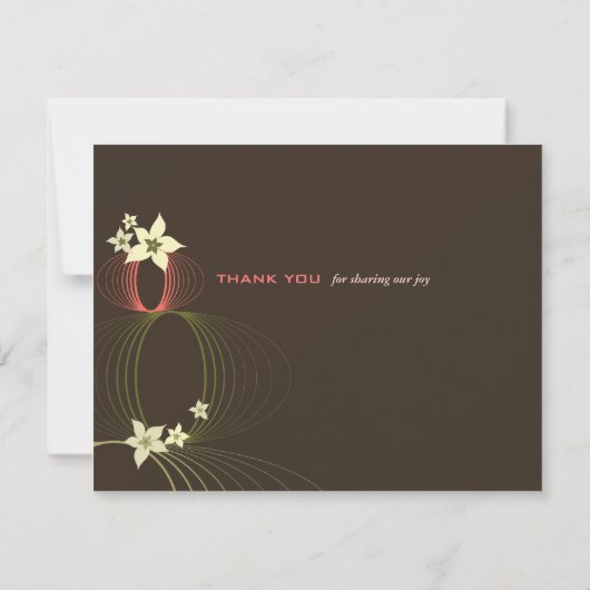 Ikebana Frangipani Pink Tropical Flower Wedding Bedankkaart (Achterkant)