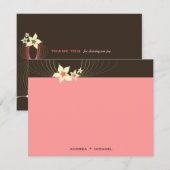 Ikebana Frangipani Pink Tropical Flower Wedding Bedankkaart (Voorkant / Achterkant)