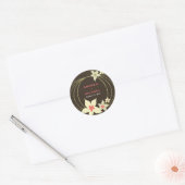 Ikebana Frangipani Pink Tropical Flower Wedding Ronde Sticker (Envelop)
