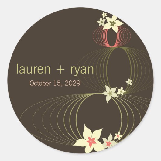 Ikebana Frangipani Pink Tropical Flower Wedding Ronde Sticker (Voorkant)