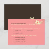 Ikebana Frangipani Pink Tropical Flower Wedding RSVP Kaartje (Voorkant / Achterkant)