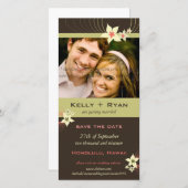 Ikebana Frangipani Roze Tropische Bloem Bruiloft Save The Date (Voorkant / Achterkant)