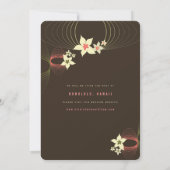 Ikebana Frangipani Roze Tropische Bloemen Bruiloft Kaart (Achterkant)