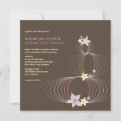 Ikebana Paarse Frangipani Tropical Wedding Invite Kaart (Voorkant)