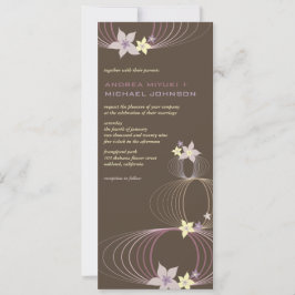 Ikebana Paarse Frangipani Tropical Wedding Invite Kaart