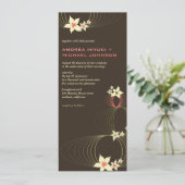 Ikebana Pink Frangipani Tropical Wedding Invite Kaart (Staand voorkant)