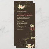 Ikebana Pink Frangipani Tropical Wedding Invite Kaart (Voorkant / Achterkant)