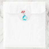 Ikebana waterverf blauw vaas ronde sticker (Tas)